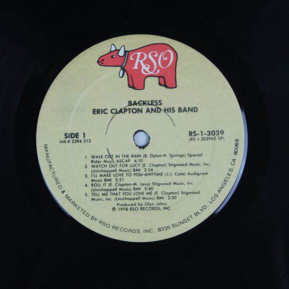Eric Clapton Backless Vinyl Record LP 1978 RSO Records RS-1-3039 Classic Rock - Picture 3 of 8